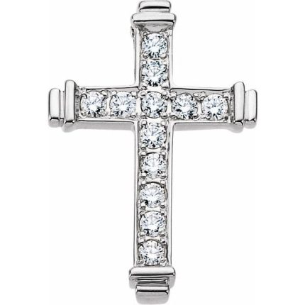 14K Yellow 1/2 CTW Natural Diamond Cross Pendant