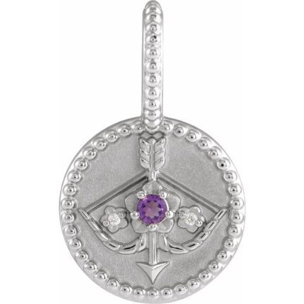 14K Yellow Natural Spessartite Garnet & .0075 CTW Natural Diamond Virgo Charm/Pendant