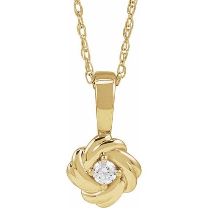 14K White 4.5 mm Round Knot Pendant Mounting