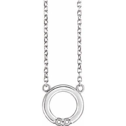 14K Yellow 3-Stone Family Circle Necklace Center