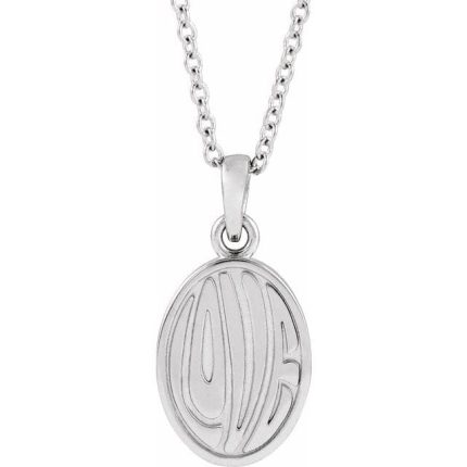 14K Yellow Retro "Love" Pendant