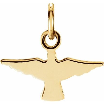 14K White 18x12 mm Dove Pendant