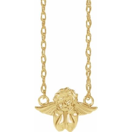 10K Yellow Cherub Necklace Center