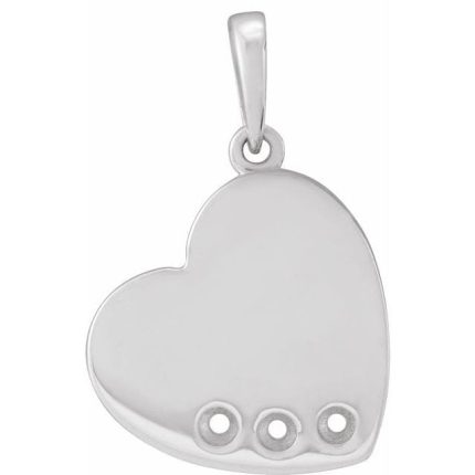 14K Yellow 5-Stone Family Heart 16-18" Necklace Mounting