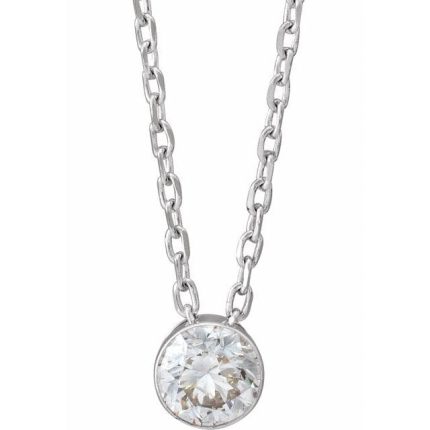 14K White 1/4 CTW Natural Diamond Ultra-Lightweight 16-18" Necklace