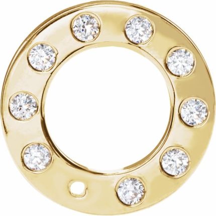 14K Yellow 5-Stone .07 CTW Natural Diamond Semi-Set Family Loop 16-18" Necklace