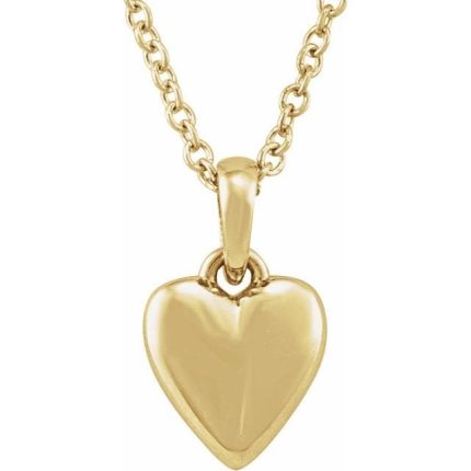 14K Yellow Youth Heart 15" Necklace