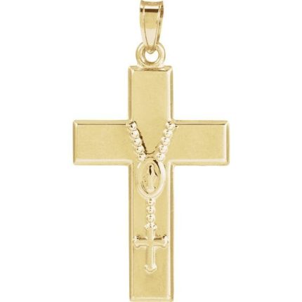 14K Yellow Cross Pendant