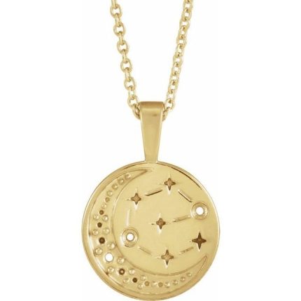 14K Yellow 2-Stone Moon & Star Family Pendant Mounting