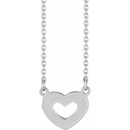 14K Yellow Engravable Family Heart Necklace Center