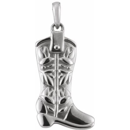 14K White Western Boot 16-18" Necklace