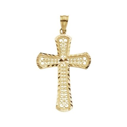 14K Yellow 21x14.5 mm Cross Pendant