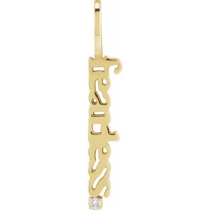 14K Yellow 1.5 mm Round Accented Fearless Pendant Mounting