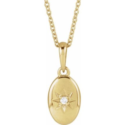 14K Yellow .015 CT Natural Diamond Star Pendant