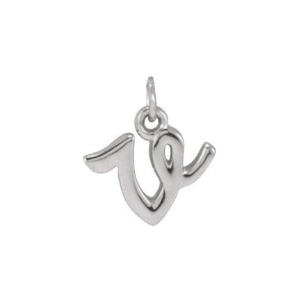 14K White Petite Initial G Pendant