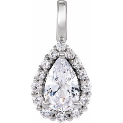 14K Yellow 1 1/2 CTW Lab-Grown Diamond Halo-Style Pendant