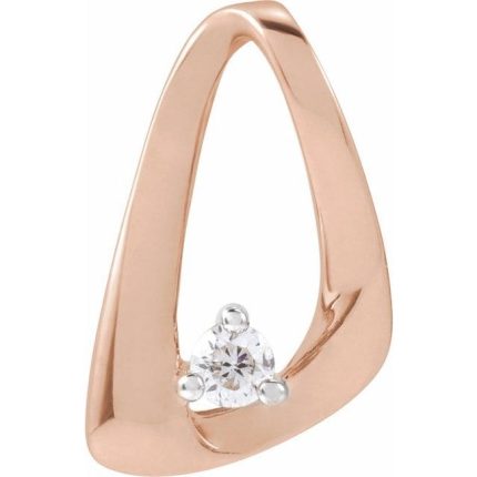 14K Yellow .05 CTW Natural Diamond Freeform Pendant