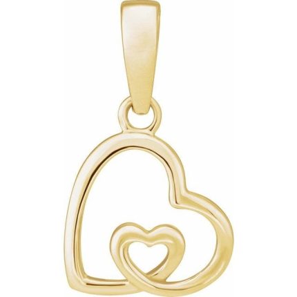 14K White Heart Pendant