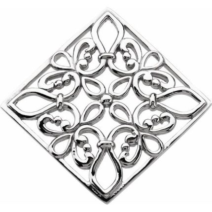 14K White Filigree Pendant