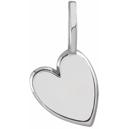 14K Yellow Engravable Sideways Heart Pendant
