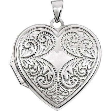 14K Yellow Engravable Heart Locket