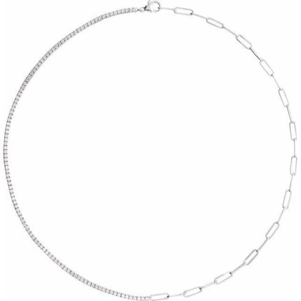 14K Yellow 3 1/4 CTW Lab-Grown Diamond Line 18" Necklace