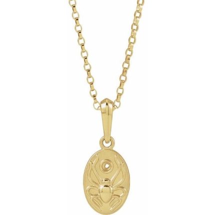 14K Yellow Accented Spider 18" Necklace Mounting