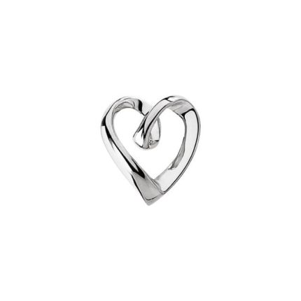 14K White Heart Slide Pendant