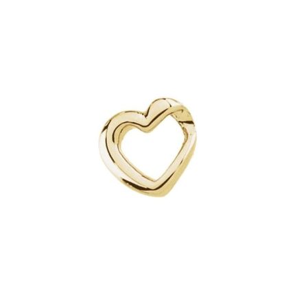 14K White Heart Slide Pendant