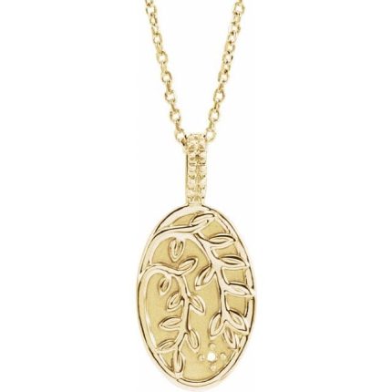 14K Yellow 3-Stone .025 CTW Natural Diamond Family Tree Pendant