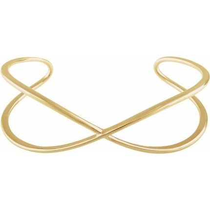 14K Yellow Criss-Cross Cuff 7" Bracelet