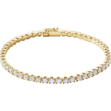 14K Yellow 2 CTW Natural Diamond Line 7" Bracelet