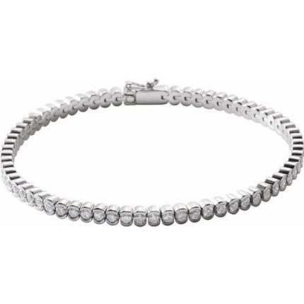 14K White 1 CTW Natural Diamond Line 7" Bracelet