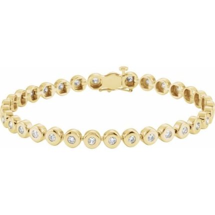 14K Yellow 2.5 mm Round Bezel-Set Line Bracelet Link