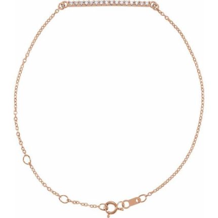 14K White 1.3 mm Round Bar 6 1/2-71/2" Bracelet Mounting