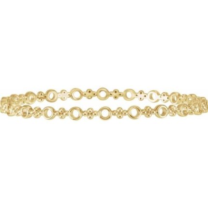 14K Yellow 4.4 mm Geometric Bangle 7" Bracelet