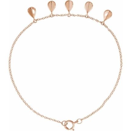 14K Yellow Geometric 5-Station 7" Bracelet