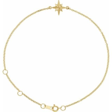 14K White Star 6 1/2-7 1/2" Bracelet