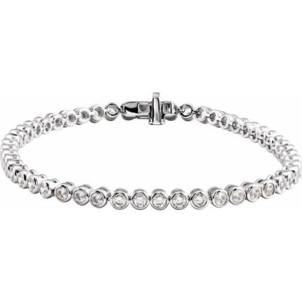 14K Yellow 3 1/2 CTW Lab-Grown Diamond Bezel-Set 7" Bracelet