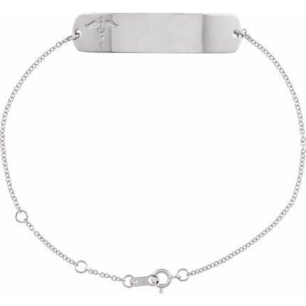 14K Yellow Engravable Medical Identification 6 1/2-7 1/2" Bracelet