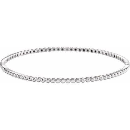 14K Yellow Beaded Bangle Bracelet