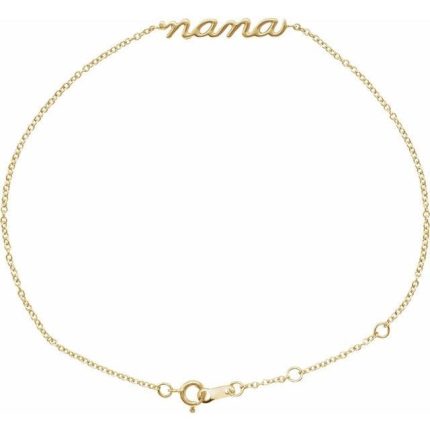 Sterling Silver Lowercase Script Nana Bracelet