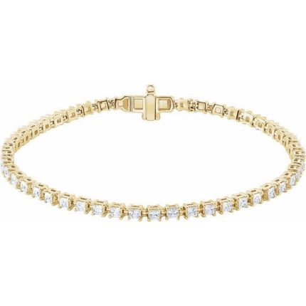14K Yellow 2 1/2 CTW Lab-Grown Diamond 7" Line Bracelet