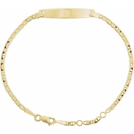 14K Yellow Adjustable Anchor Identification 6-7" Bracelet
