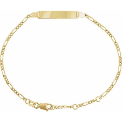 14K Yellow Adjustable Figaro Adjustable Identification 6-7" Bracelet