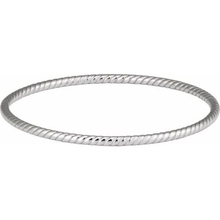 14K Yellow 3 mm Twisted Bangle 7 1/2" Bracelet