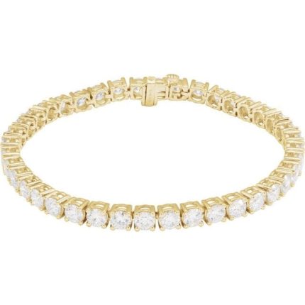14K Yellow 12 CTW Lab-Grown Diamond Line 7" Bracelet