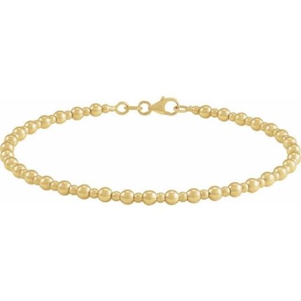 14K Yellow Beaded 7" Bracelet