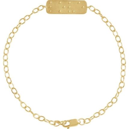 14K Yellow Reversible Love Braille 7" Bracelet