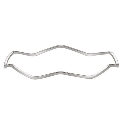 Sterling Silver 1.75 mm Wavy Bangle 8" Bracelet